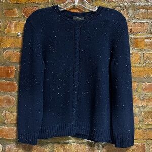 Theory Donegal Wool Sweater - Navy Blue M